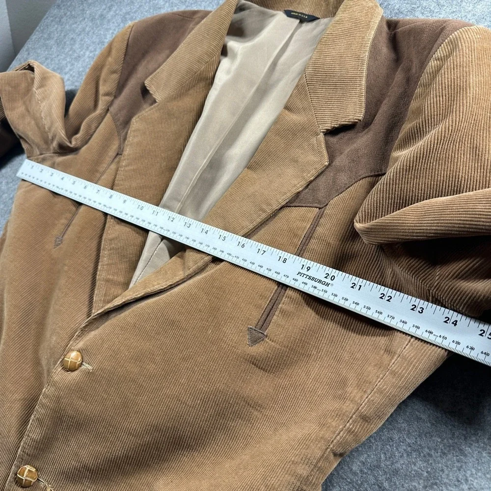 Pioneer Wear Sport Coat Mens 46 Brown Corduroy Western Blazer Yoke USA Made